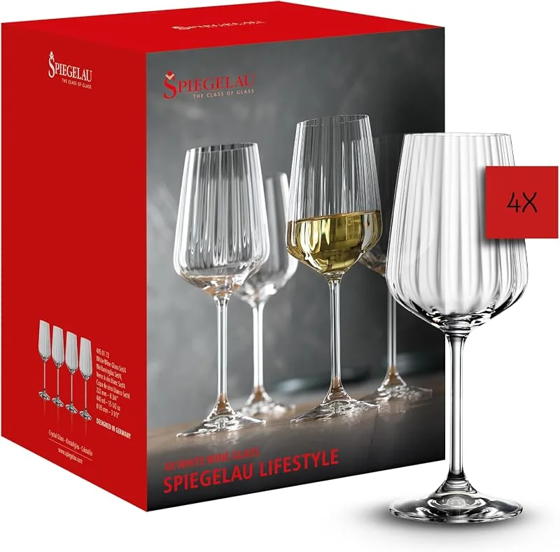 Spiegelau & Nachtmann 4450172 - Juego de 4 copas de vino blanco (cristal, 440 ml) — Vino y mesa festiva