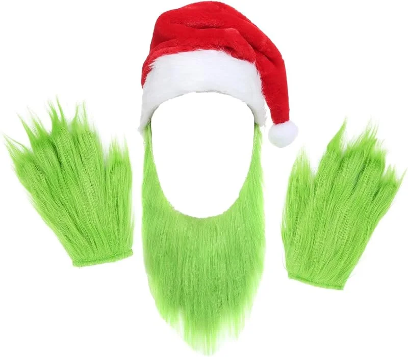 QIZHIQIAMY Gorro Navidad, Gorro Papa Noel Adulto, Gorros Santa Claus con Guantes Navidad Peluche, Guantes de Papá Noel, Accesorios Navideños para Fiestas, Cumpleaños y Cosplay — Ropa Navidad