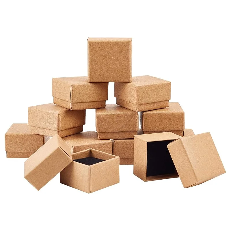 Visita la tienda de PH PandaHall Pandahall Paquete de 48 Cajas de Papel Kraft para Aretes, 4X4X2, 8cm Caja de Joyería Cuadrada de Cartón con Espuma Pequeñas Cajas de Regalo para El Día de San Valentín Bodas Cumpleaños Navidad — Envoltorio regalo