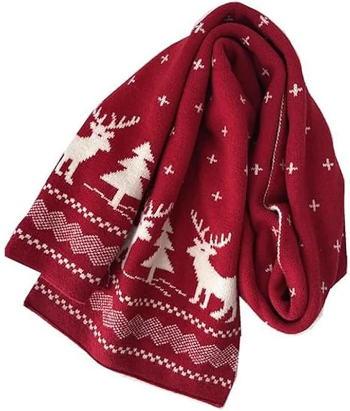 Visita la tienda de UieaMsio Bufanda navideña para mujer, tejido doble cara con motivos invernales — Ropa Navidad