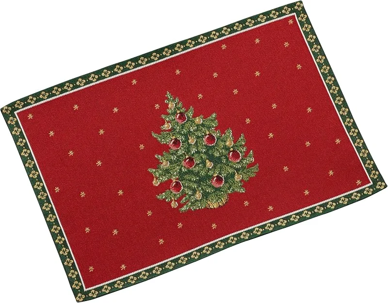 Villeroy & Boch - Toy's Delight Tapiz Individual Árbol Rojo, Salvamanteles, Decoración Navidad Mesa, Algodón, Poliéster — Hogar y cocina