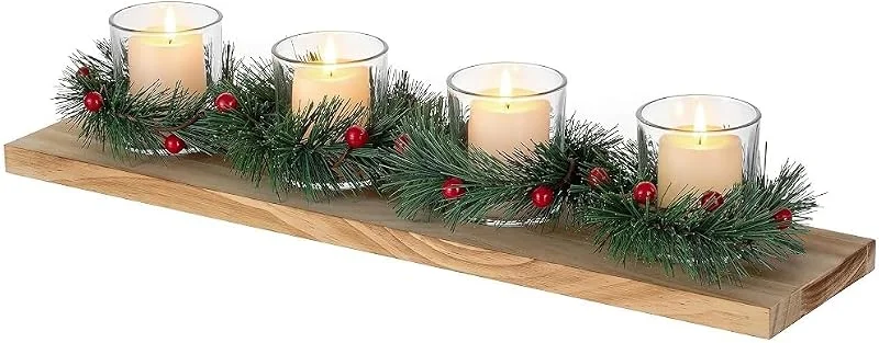 Romadedi Portavelas de Adviento de Metal, Set de 4, Negro, 10 cm — Decoracion Navidad