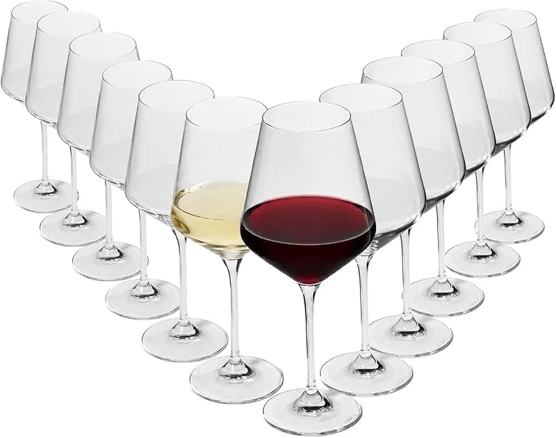 Visita la tienda de Krosno Krosno Copas de Vino Tinto y Blanco, Juego de 12, 6 x 500 ml y 6 x 450 ml — Vino y mesa festiva