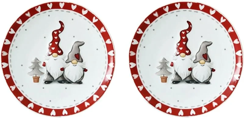 Visita la tienda de Cabilock Cabilock Plato de pastel 2 piezas Fantástico porción Navidad aperitivo ensalada titular elegante forma decorativa GNOME bocadillos boda pasta vajilla galletas horno postres pieza con — Hogar y cocina