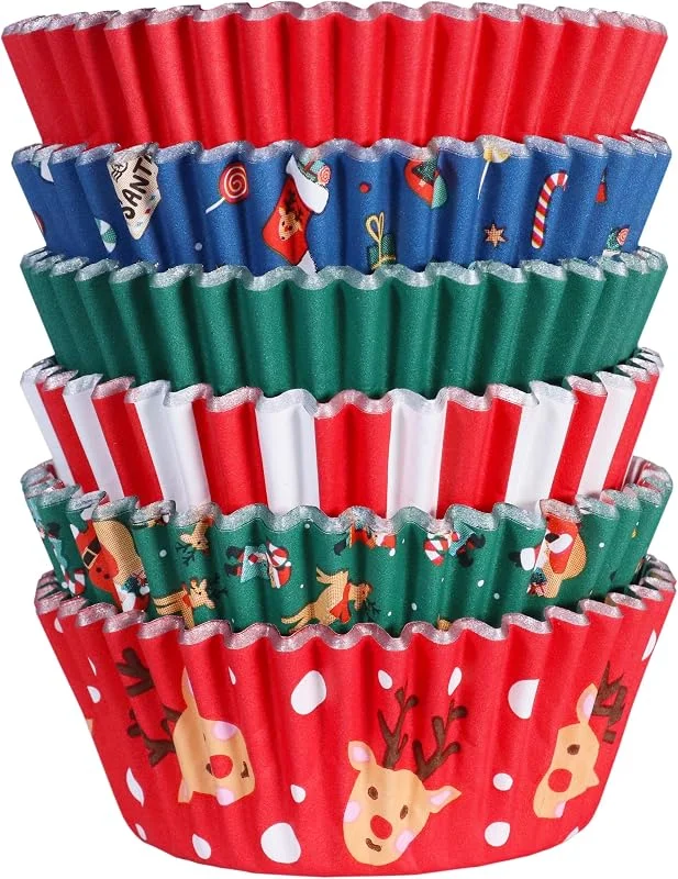 PME Navidad Cápsulas para Cupcakes forradas de Aluminio - Mezcla de Santa (Set de 100) — Hogar y cocina