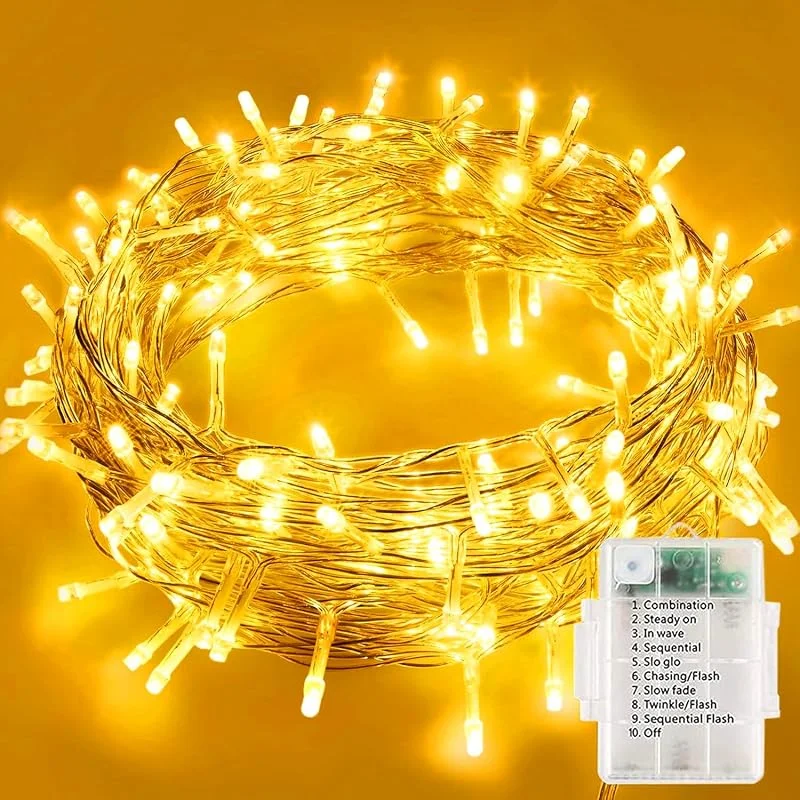 HELANYE 20M Luces de Navidad con Pilas Temporizador — Luces Navidad