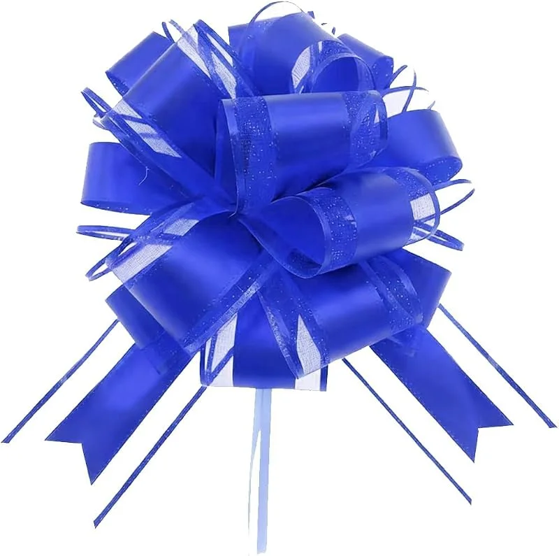 LifgWas Lazo De Regalo Azul Grande (25cm), Lazo Regalo, Tirar Manualmente En Un Lazo, para Regalo De Boda, CumpleañOs, Embalaje De Regalo, Regalos Navideños — Envoltorio regalo