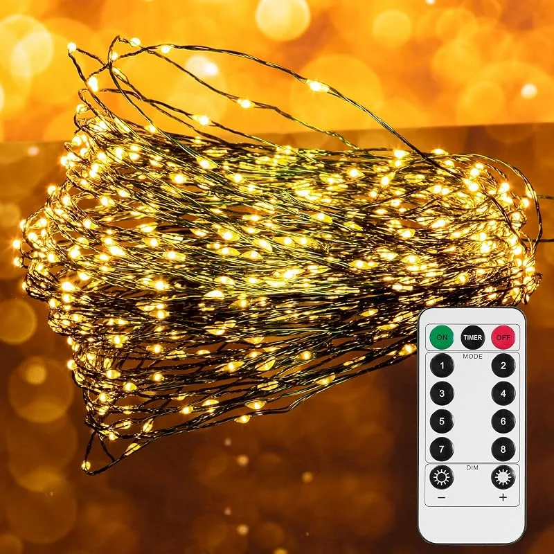 Visita la tienda de Uten Uten Guirnalda de Luces LED 15M 300 LED, Luces LED Pilas, USB Impermeable Exterior Interior, Cadena Decoración para Navidad Jardín Casa Fiestas — Luces Navidad