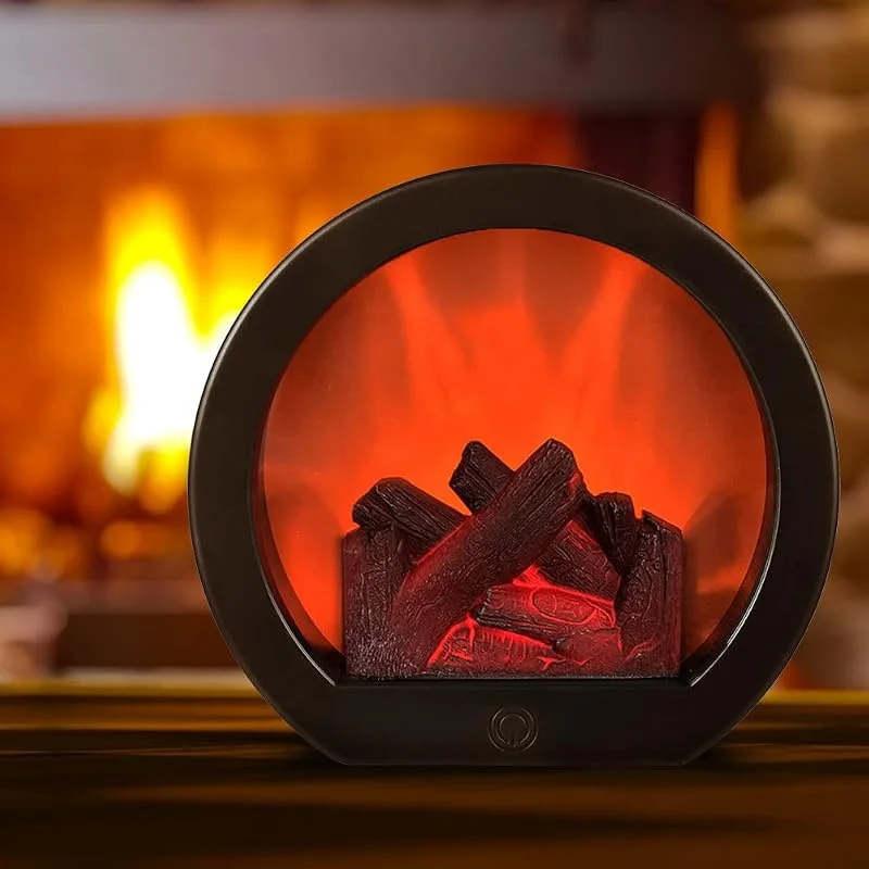 Ulalaza Lámpara de mesa LED con efecto de llama realista tradicional para interior y exterior (8, 2 x 7, 2 x 3, 75 pulgadas) — Cena a la luz de velas
