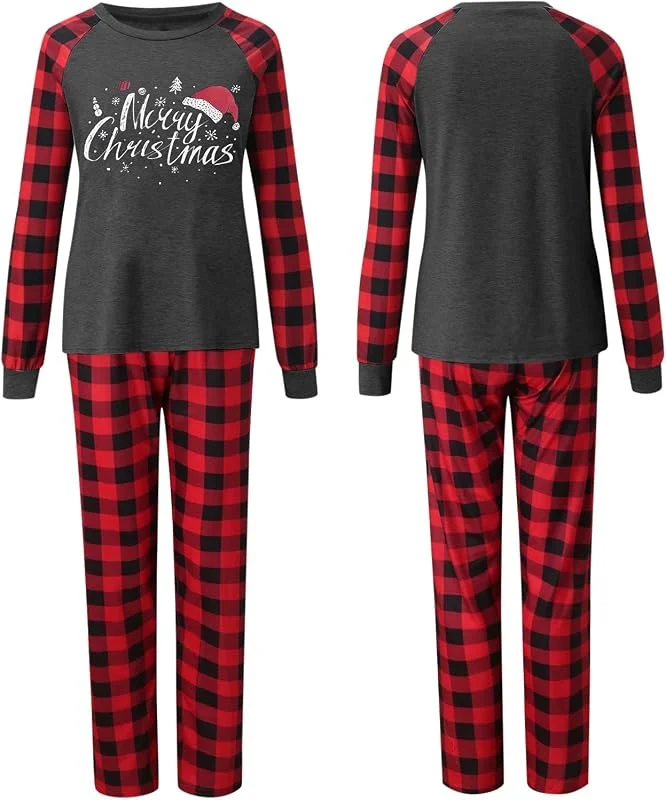 Generic Blusa de Navidad para mujer con pantalones de cuadros para toda la familia – festiva madre e hijo- sentirse bien en Adviento — Ropa Navidad