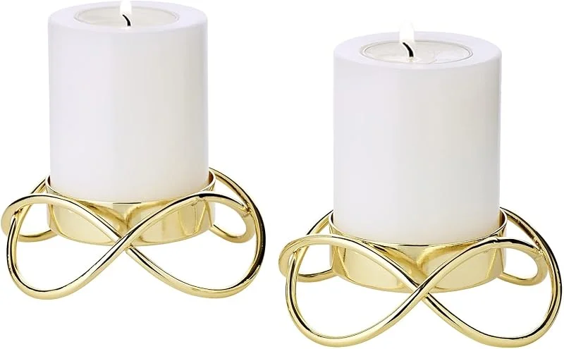 Visita la tienda de EDZARD EDZARD Portavelas Bastia Gold juego de 2 (Ø 10, 5 cm, H 3 cm), acero inox. — Cena a la luz de velas