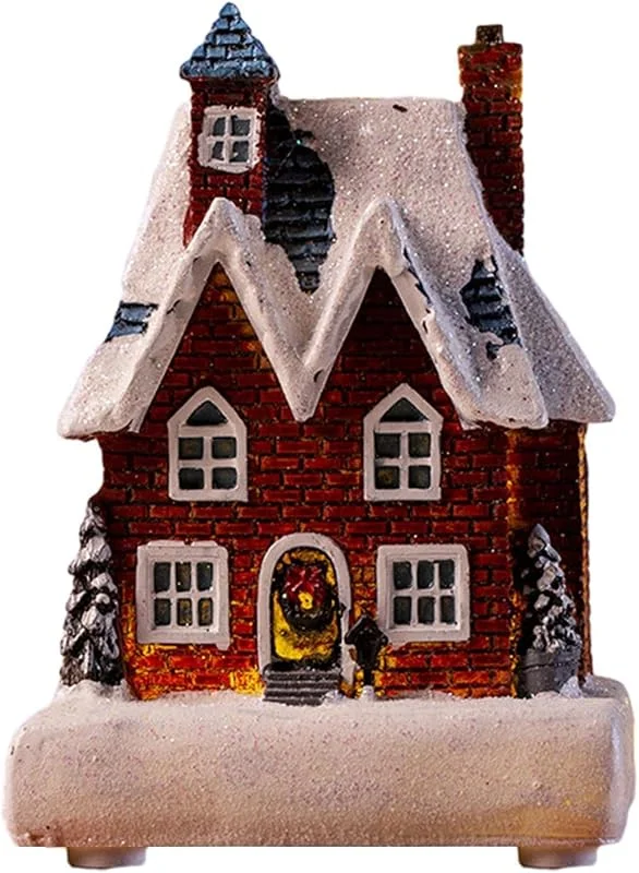 Genérico Casitas Del Pueblo Navideñas Iluminadas Centros de Mesa con Casas de Nieve — Decoracion Navidad