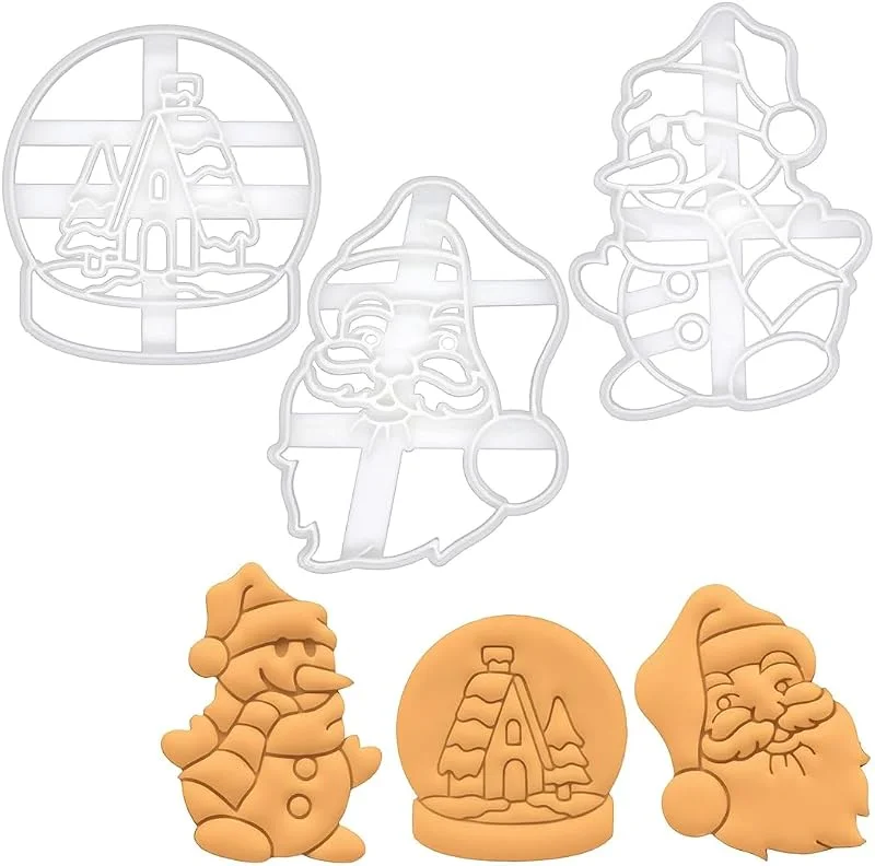 OIXYEY 3 Piezas Moldes Galletas Navidad, Cortadores De Galletas Navidad, Formas Galletas Navidad, Molde Galletas Navidad Para Hornear Decoraciones De Pasteles(A) — Hogar y cocina