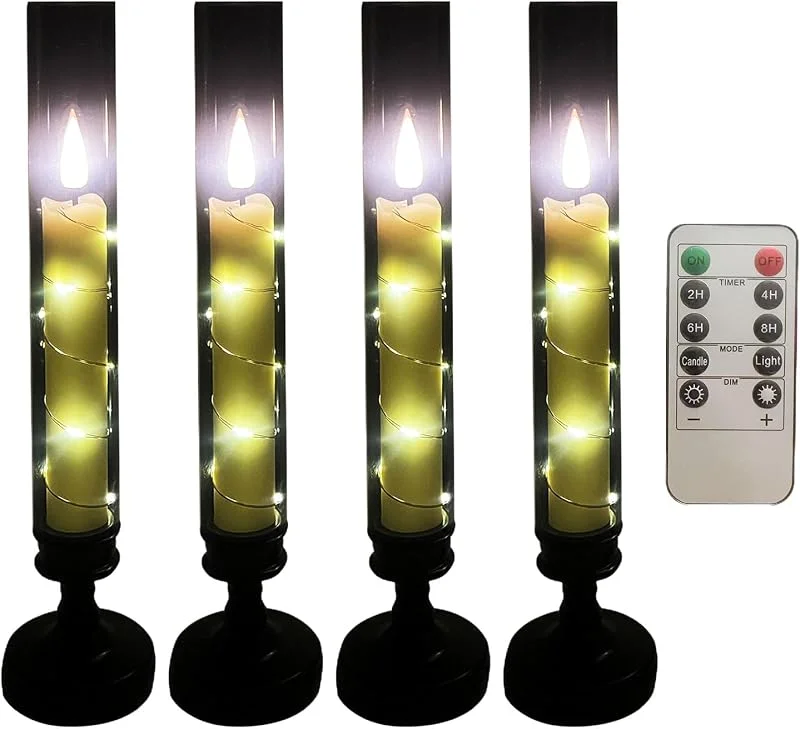 zwxqe Velas Parpadeantes A Pilas de Mesa — Cena a la luz de velas