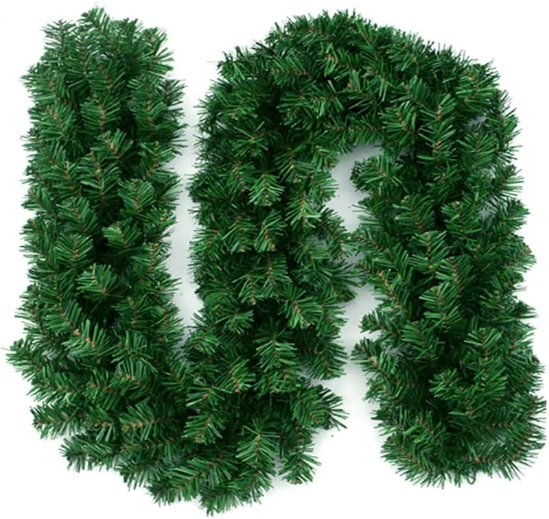 Campsie Guirnalda Navideña De Pino Artificial, Guirnaldas Navideña Verde Abeto Artificial, Navidad Decoradas Al Aire Libre De Interior para La Fiesta De Navidad Chimenea Escalera — Decoracion Navidad