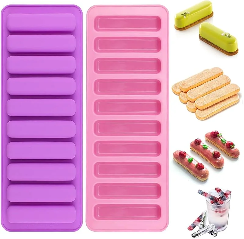 EXIN DECHEN 2 Piezas Moldes de Barra de Cereal Silicona, 10 Cavidades — Hogar y cocina