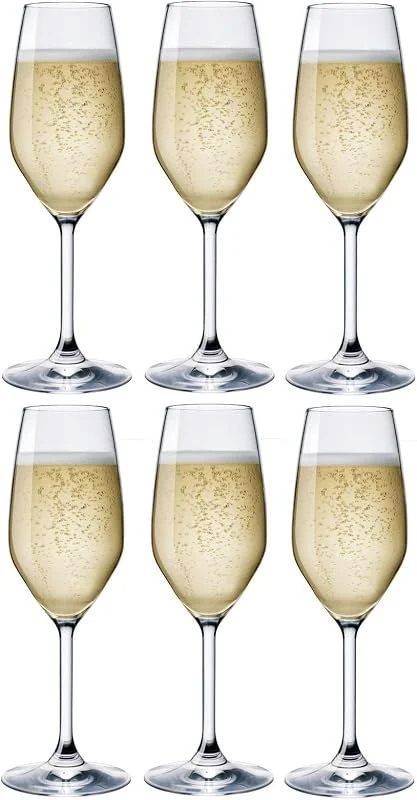 Bormioli Rocco Rocco Bormioli - Vasos Divino Flut 24 cl – Pack de 6 unidades. — Vino y mesa festiva