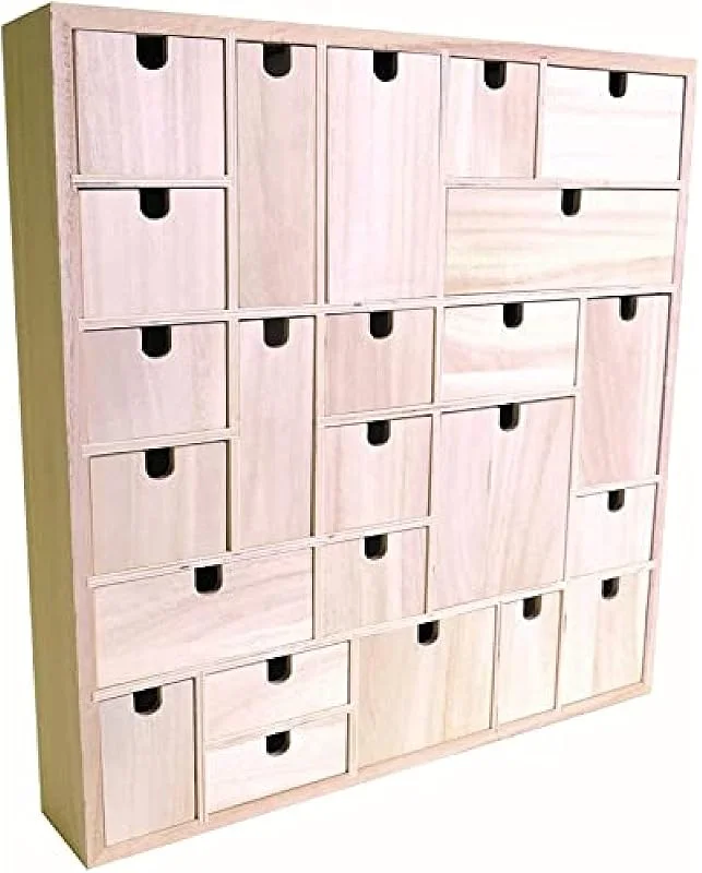 Artemio Calendario de Adviento para Decorar, Marca, diseño geométrico, Hecho de Madera, 40 x 40 x 6, 5 cm — Adviento y mesa