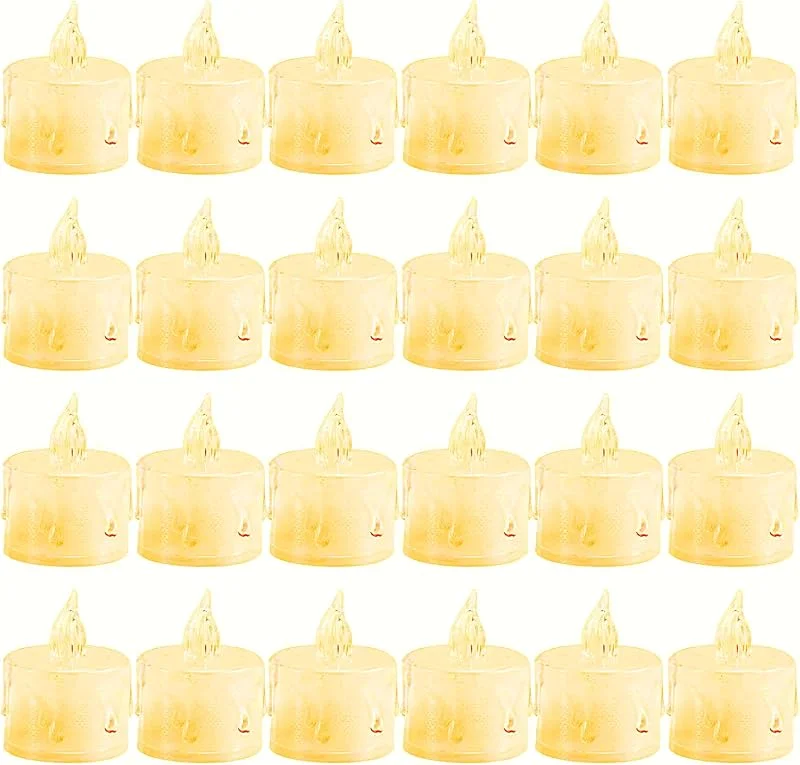 HIYAA Velas LED sin llama que funcionan con pilas, paquete de 24 velas falsas eléctricas parpadeantes realistas y brillantes de más de 100 horas, para Halloween, Navidad, boda, festival, decoración del — Cena a la luz de velas