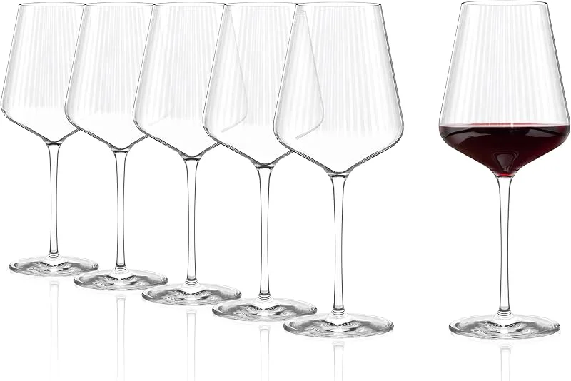 Stölzle Lausitz Copas Bordeaux Symphony Set de 6, 645 ml – Elegantes Copas de Vino Tinto para Bordeaux – Cristal para Óptima Liberación de Aromas – Apto para Lavavajillas y Antigolpes — Vino y mesa festiva