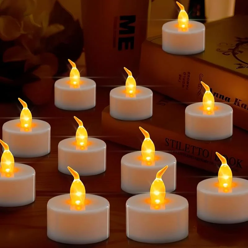 MOYKSRR Velas LED sin Llama, Paquete de 39 Luces de té LED, Velas sin Llama LED que Parpadeantes luz Amarillas Cálida para bodas, vacaciones, fiestas, Halloween, Navidad, Decoración de Cumpleaños — Luces Navidad