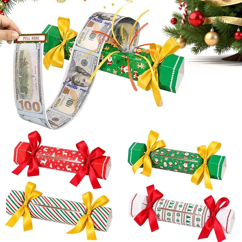 Vkwcck 4 Cajas Sorpresa de Navidad para Regalar Dinero, Forma de Caramelo — Envoltorio regalo