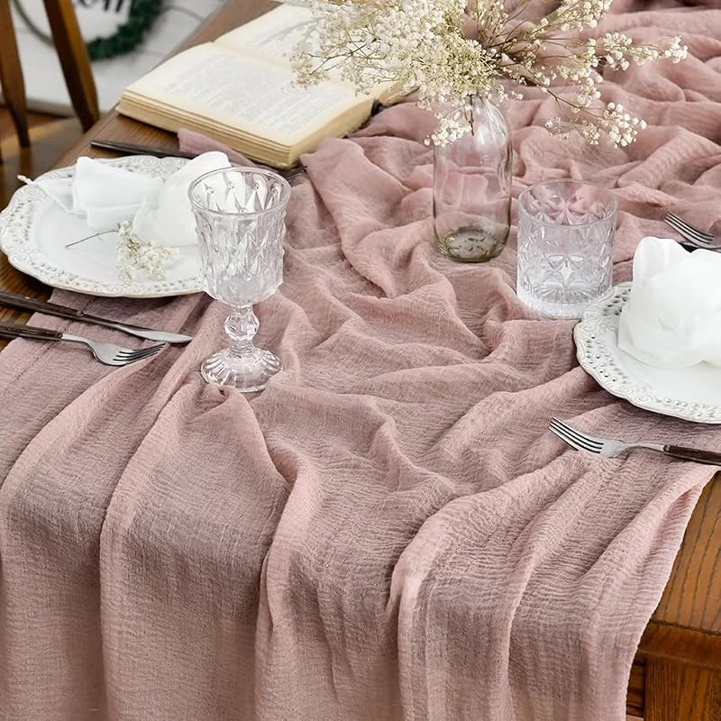 Visita la tienda de Artoid Mode Artoid Mode Camino de Mesa Gasa Boho Rosa Polvoriento 80x300 cm — Hogar y cocina