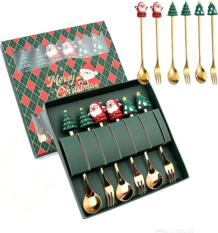 Cryptadg Juego de Vajilla de Navidad de Acero Inoxidable, para Navidad — Adviento y mesa