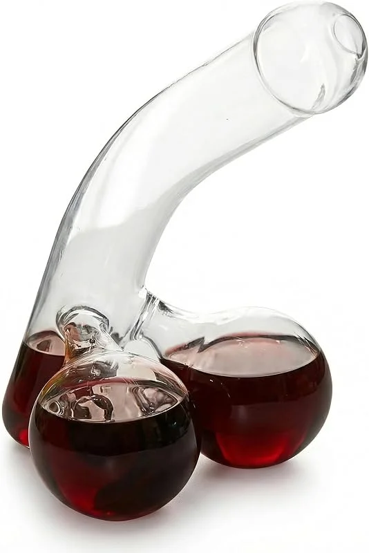 AURORRAN Jarra de whisky para hombre, dispensador de vino de vidrio divertido, regalo agradable para novio, marido, jarra de licor creativa para bar, fiesta, cumpleaños o despedida de soltero (650 ml) — Vino y mesa festiva