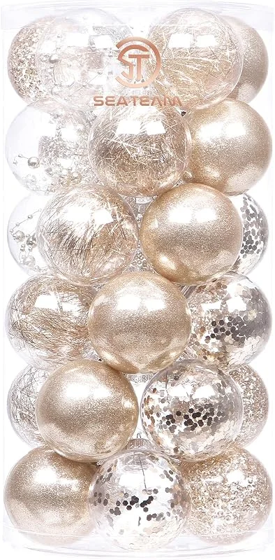 Visita la tienda de Sea Team Sea Team 30 Bolas Navidad irrompibles 60mm champán — Decoracion Navidad
