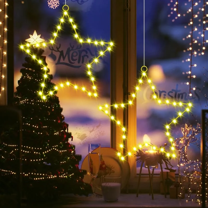 MUSUNIA Estrella para ventana Iluminación de ventana Navidad LED estrella luminosa — Decoracion Navidad