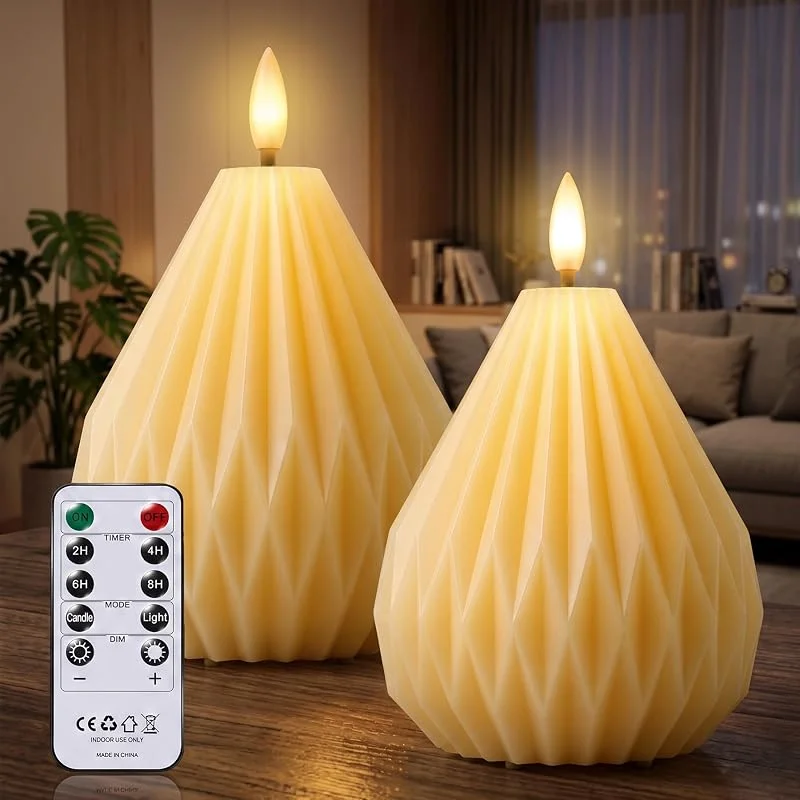 Forever Speed 2 Piezas Velas LED Sin Llama Velas a Pilas - Forma de Pera — Luces Navidad