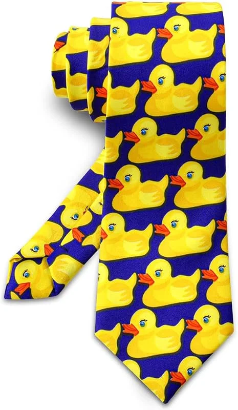 Aomig Corbata Hombre, Pato Amarillo, Azul Amarillo — Ropa Navidad
