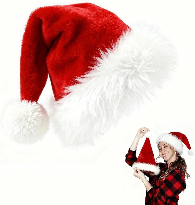 LIANRISES Gorro Navideño Papa Noel, Cappello Babbo Natale, Gorros Navideños Para Adultos Y Niños, Gorros De Navidad Sombreros, Del Lujo De Doble Peluche, Cómodo, Suave, Año Nuevo, Festivales, Regalos — Ropa Navidad