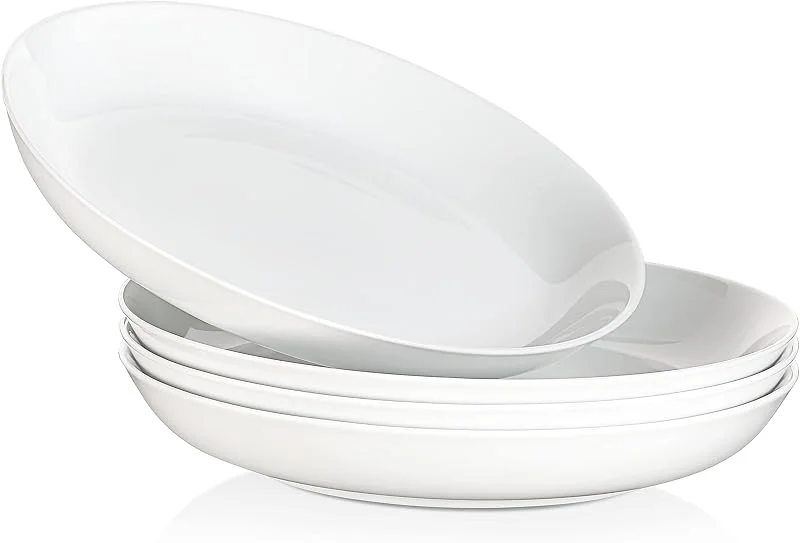 Visita la tienda de MALACASA MALACASA Serie Regular, 1300 ml Platos de Pasta de Porcelana, Platos hondos, Servicio de Cuencos para Ensalada 4 Piezas, Blanco — Adviento y mesa