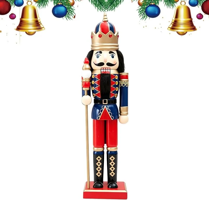 Gvblkq Figura de Cascanueces de Madera Navideño de 38 cm para Centro de Mesa — Decoracion Navidad