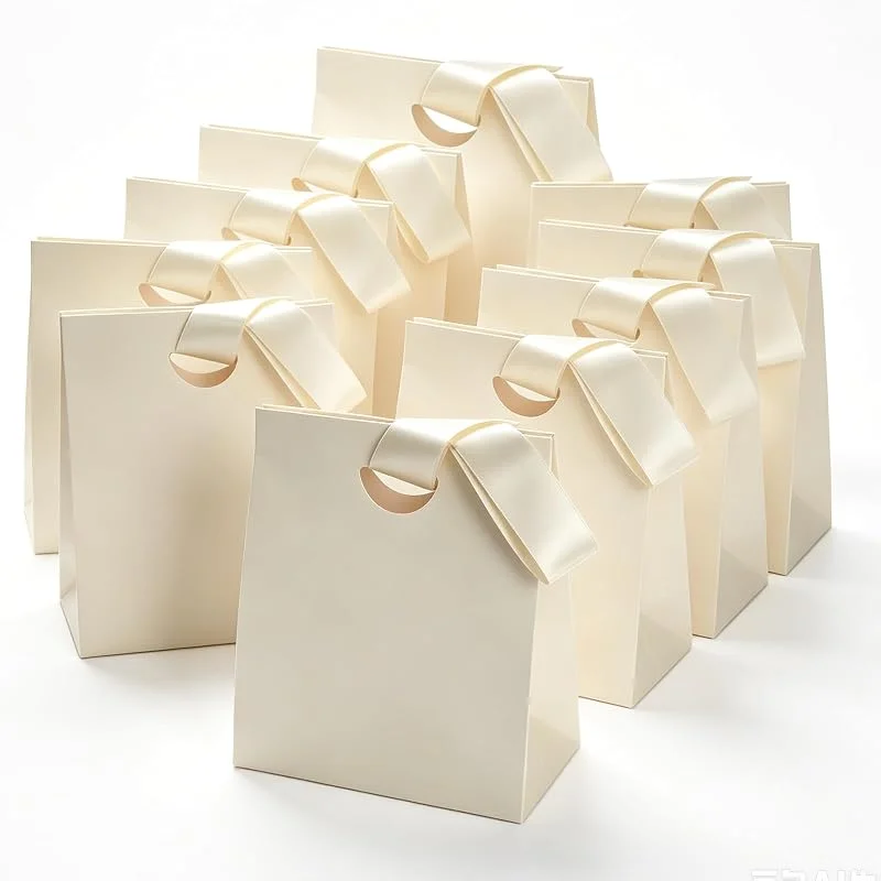 Kitnelw 10 Piezas Bolsas Regalo Pequeñass Bolsas Papel Regalo, con Asa de Raso — Envoltorio regalo