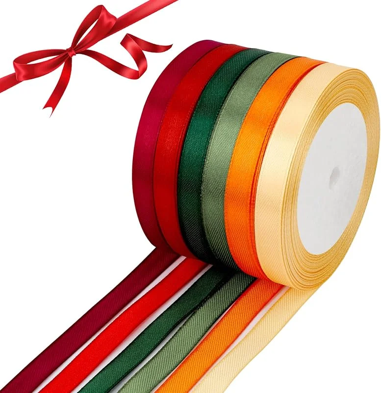SereneGLow Cinta Regalo Navidad Arbol De Navidad Con Cinta 6 Rollos 10mmx132m Regalos Navidad Lazos Regalo Navidad Decoracion Halloween Decoración Navidad Envolver Regalos Navidad Regalo Decoración Navideña — Envoltorio regalo