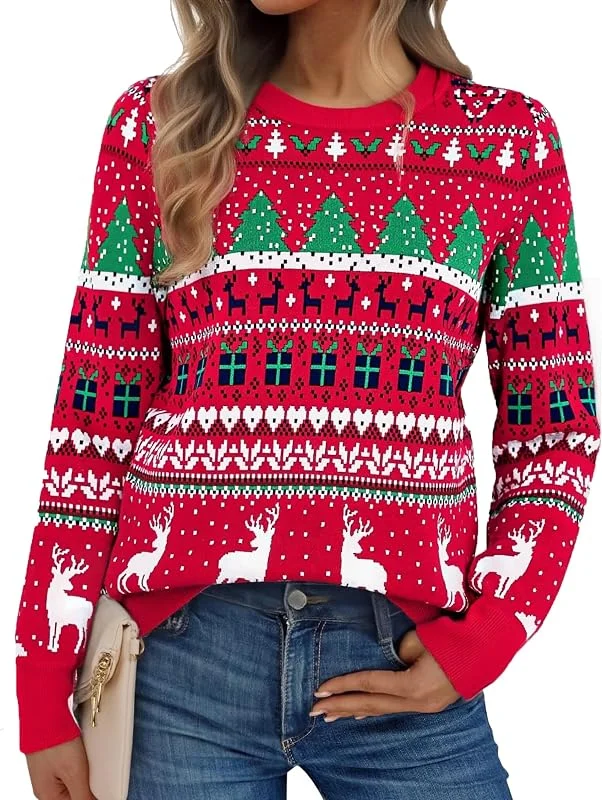 Visita la tienda de Jezonga Jersey Mujer Cálido Invierno Christmas Sweater Manga larga — Ropa Navidad