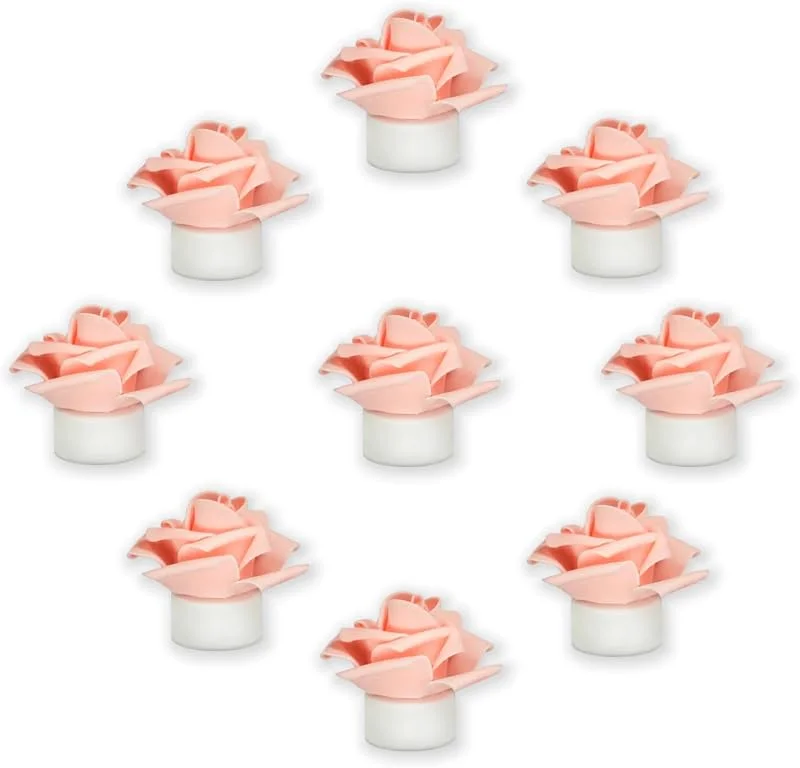 SupBri 2 velas LED con flores artificiales, velas de té que funcionan con pilas de más de 200 horas para mesa central, fiesta, decoración de boda (rosa) — Cena a la luz de velas