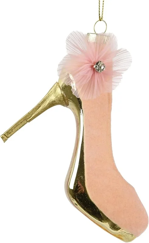 Decoris Adorno para árbol de Navidad (cristal, 12 cm), color rosa y dorado — Decoracion Navidad