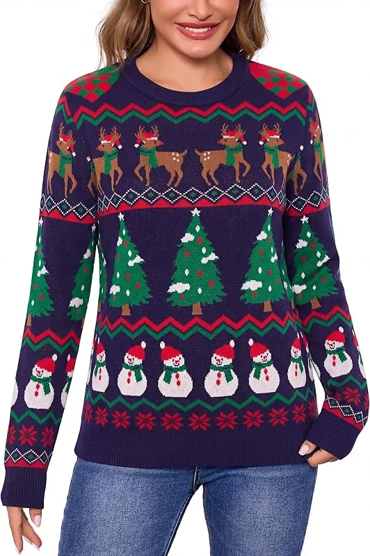 Visita la tienda de Litherday Litherday Jersey Navideño Mujer Invierno Cuello Redondo Manga Larga — Ropa Navidad