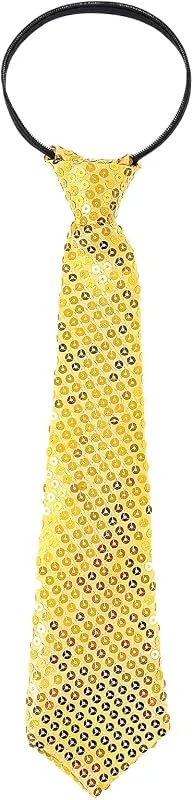 AOZUO Corbata de Lentejuelas de Fiesta, Corbata de Lentejuelas con Purpurina para Hombres y Mujeres, Corbata preatada para Disfraz de Fiesta, Despedida de Soltero, Carnaval de Discoteca — Ropa Navidad