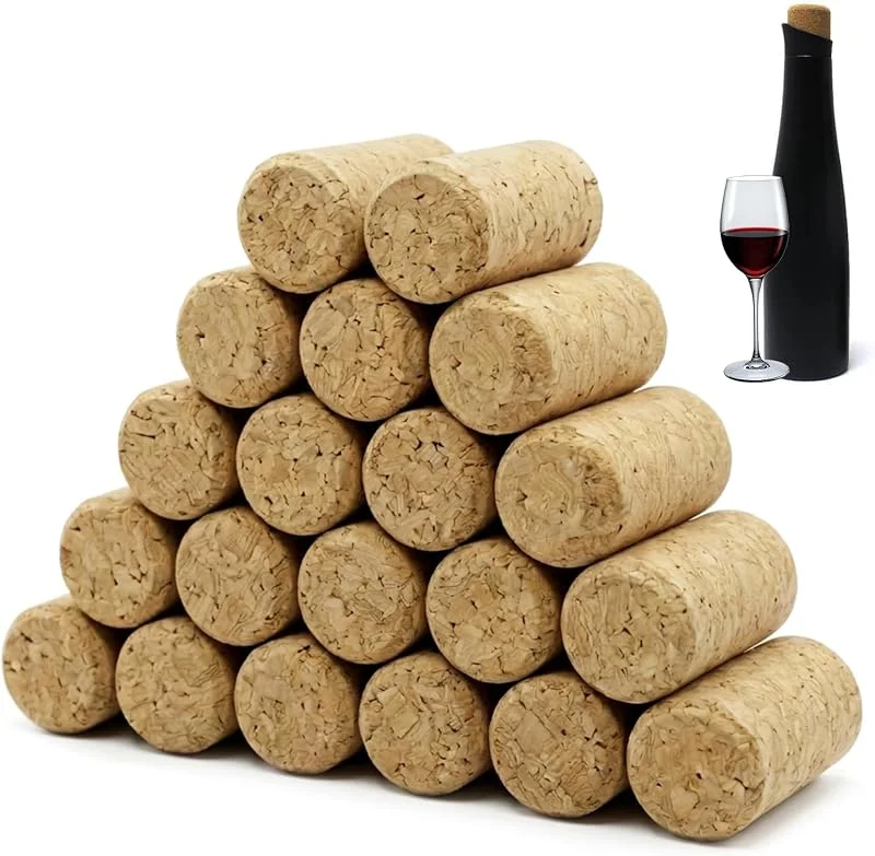 XIAOJING0 20PCS Corchos de Vino Tapones de Botella Natural de Madera Reutilizables — Vino y mesa festiva
