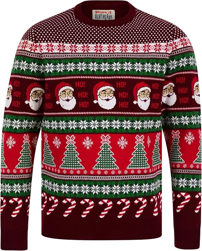 Tokyo Laundry Merry Christmas - Jersey de punto para hombre, estilo nórdico Fair Isle — Ropa Navidad