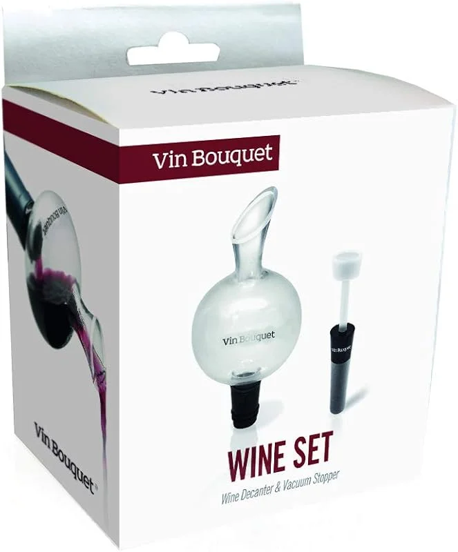 Visita la tienda de VB VIN BOUQUET Vin Bouquet FI 131 set vino decantador y tapón de vacío accesorios aireador conservación regalo — Vino y mesa festiva