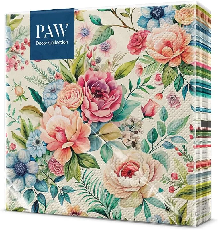 Visita la tienda de PAW Decor Collection PAW Servilletas 33 x 33 cm, 20 uds - Floración Rústica — Adviento y mesa