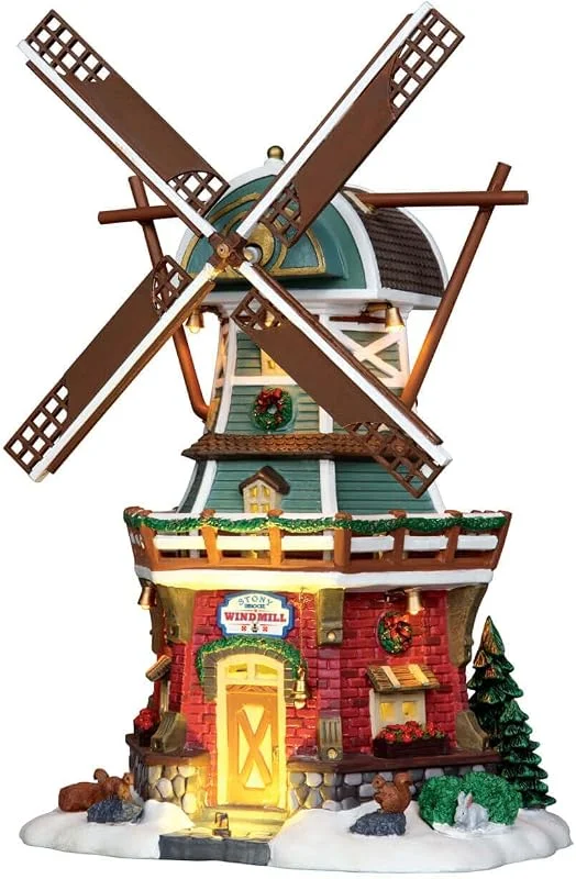 Lemax Christmas - Molino de Viento Stony Brook con Adaptador de 4, 5 V (25384UK) — Decoracion Navidad