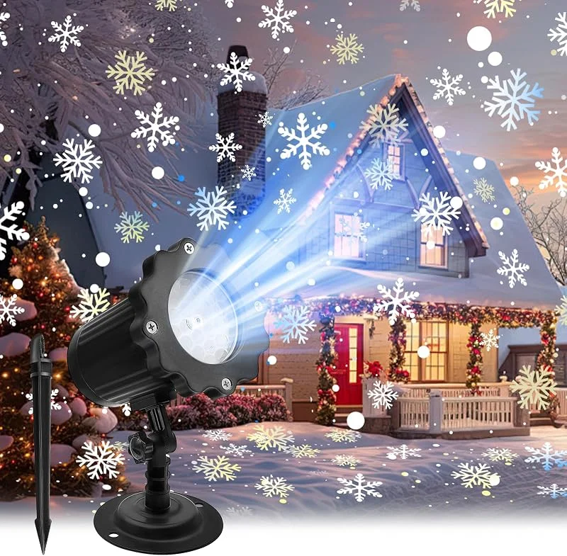 Visita la tienda de MATEPROX MATEPROX Proyector Luces Navidad, Proyector de Luz LED de Copos de Nieve Resistente al Agua IP65, Lámparas de Proyector Decoracion Navidad para Interiores y Exterior, Jardín, Césped, Casa, Fiesta