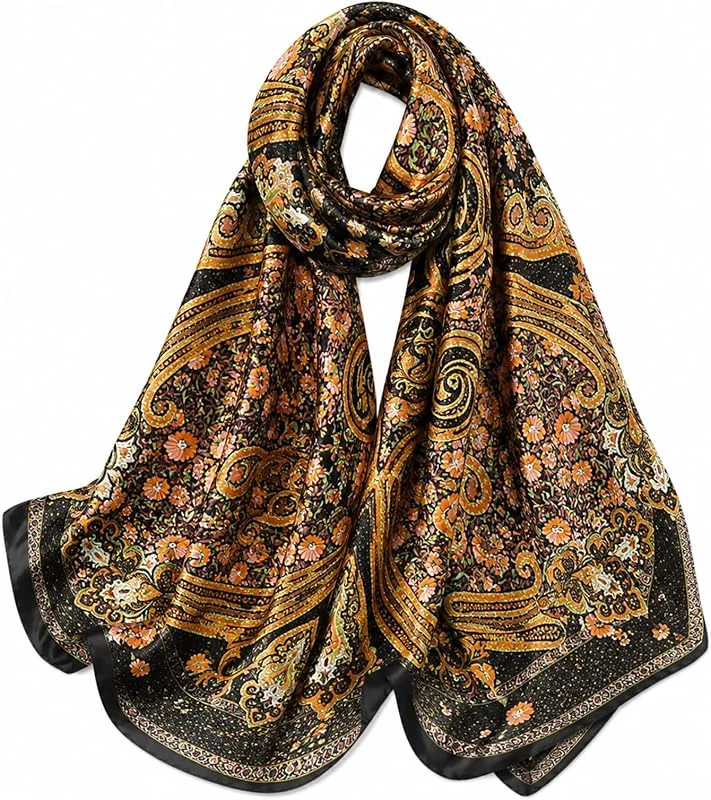 FAIRYGATE Pañuelo de Seda para Mujer Pañuelos para Cuello Colores y Diseños Variados Bufandas para mujer — Ropa Navidad